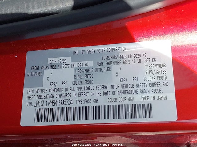Mazda Mazda6 Touring 2021 JM1GL1VM6M1606734 Image 9