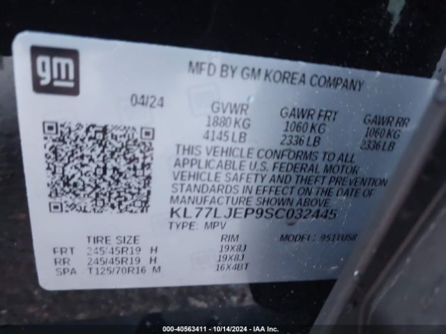 KL77LJEP9SC032445 Chevrolet Trax Fwd 2rs