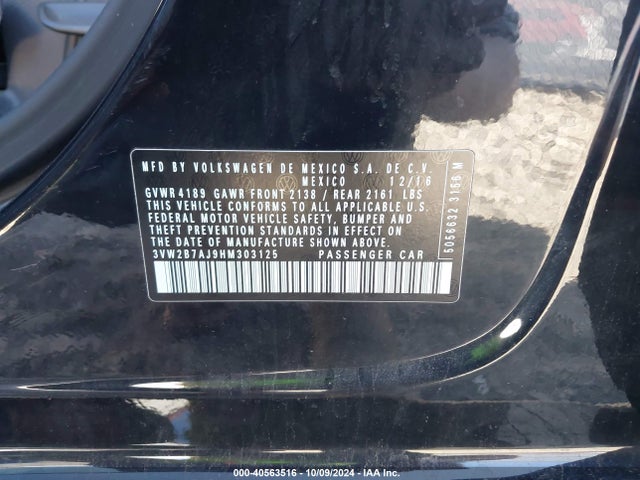 Volkswagen Jetta 1.4t S 2017 3VW2B7AJ9HM303125 Image 9
