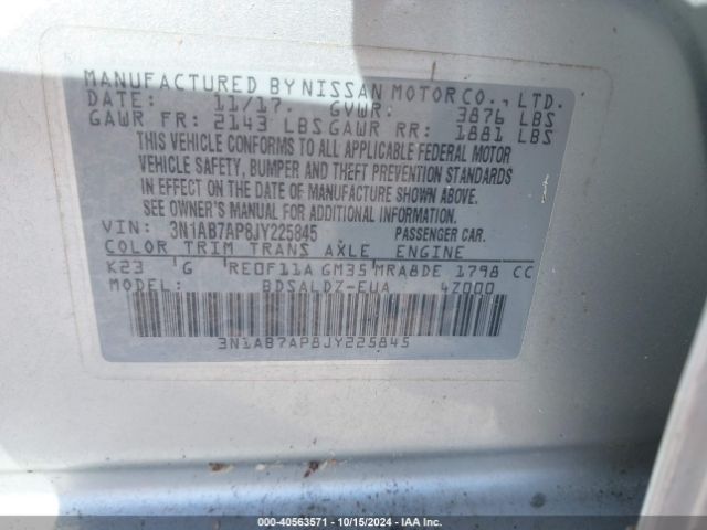 3N1AB7AP8JY225845 Nissan SENTRA SV