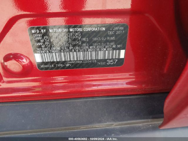 JA4AR3AWXJZ034128 Mitsubishi Outlander Sport 2.4 Se