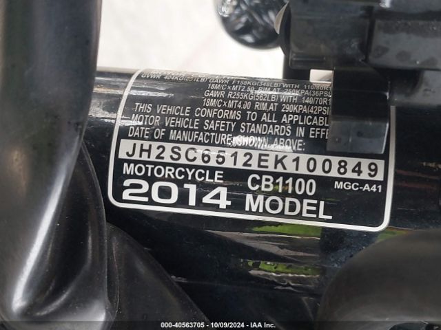 2014 HONDA CB1100 JH2SC6512EK100849 Photo 9