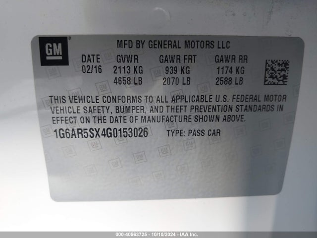 2016 CADILLAC CTS 1G6AR5SX4G0153026 Photo 8