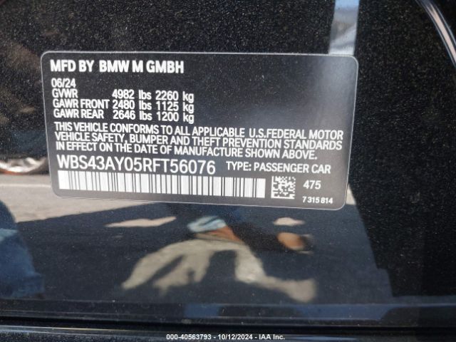 WBS43AY05RFT56076 BMW M3 Competition Xdrive