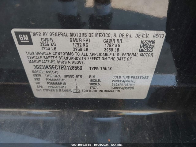 Chevrolet Silverado 1500 2lz 2014 3GCUKSEC7EG128569 Image 9
