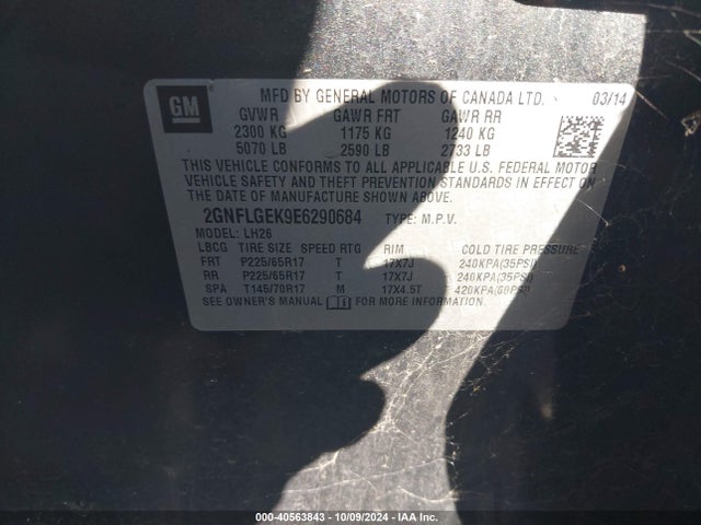 Chevrolet Equinox 2lt 2014 2GNFLGEK9E6290684 Image 9