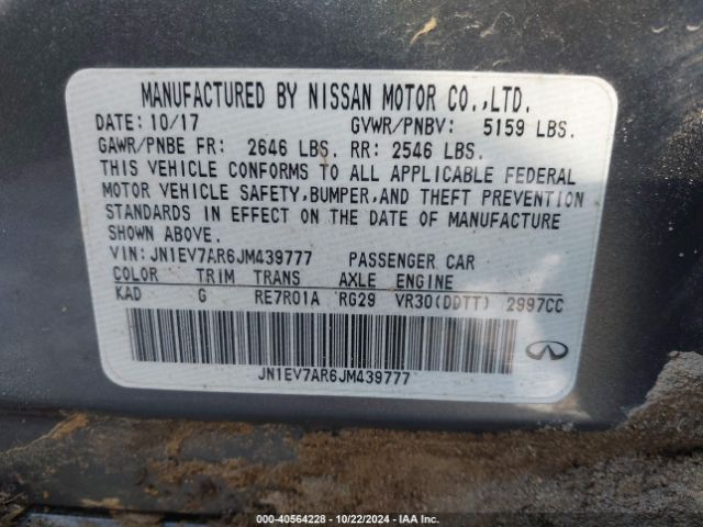 JN1EV7AR6JM439777 Infiniti Q50 3.0t Luxe