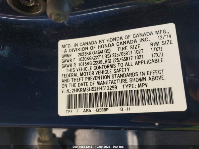 2HKRM3H52FH512299 Honda CR-V EX