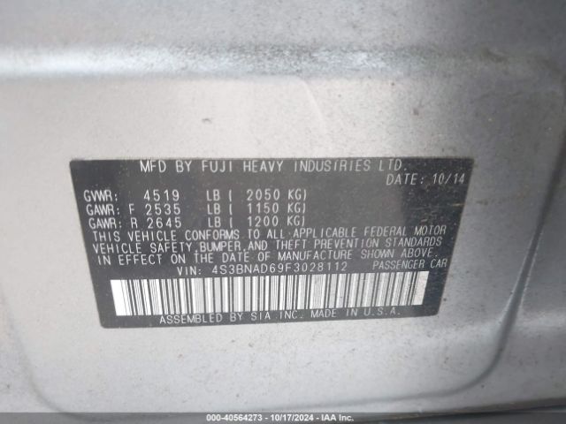 4S3BNAD69F3028112 Subaru Legacy 2.5i Premium