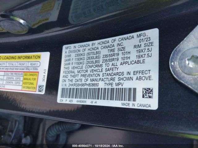 2HKRS6H96PH808650 Honda Cr-v Hybrid Sport Touring