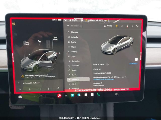 5YJ3E1EA8NF316082 Tesla Model 3 Rear-wheel Drive