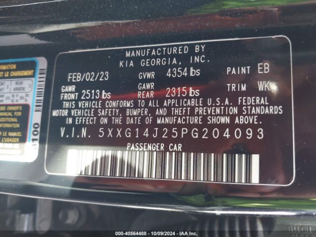 5XXG14J25PG204093 KIA K5 LXS