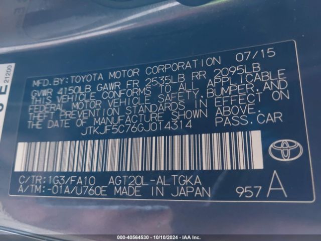 JTKJF5C76GJ014314 Scion TC