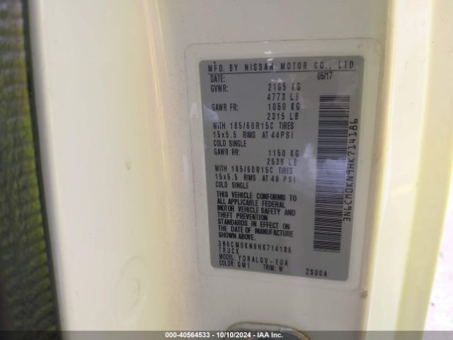 3N6CM0KN9HK714186 Nissan NV200 SV