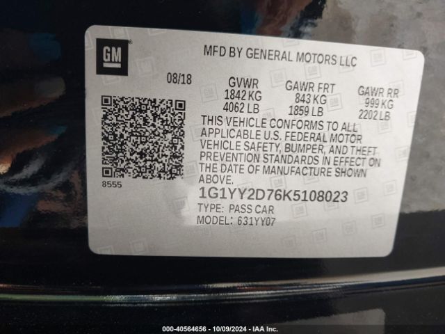2019 CHEVROLET CORVETTE 1G1YY2D76K5108023 Photo 8
