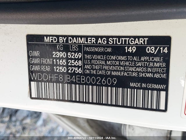 WDDHF8JB4EB002609 Mercedes-Benz E 350 4matic