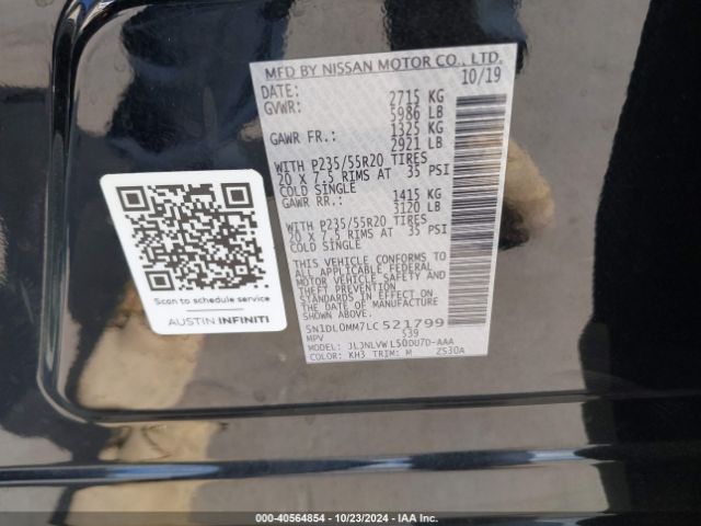 5N1DL0MM7LC521799 Infiniti Qx60 Luxe Awd