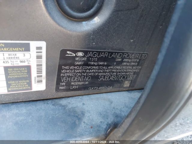 SAJBD4BV7GCY10927 Jaguar Xf 35t Premium