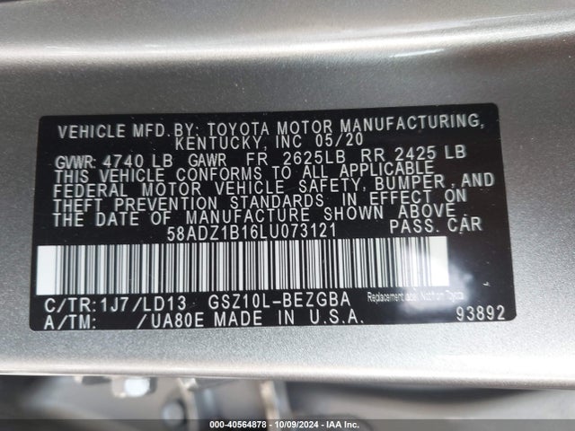 58ADZ1B16LU073121 Lexus ES 350