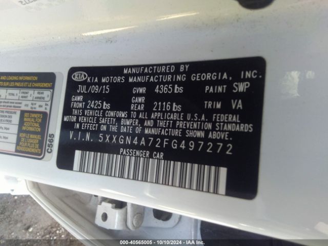 5XXGN4A72FG497272 KIA OPTIMA EX