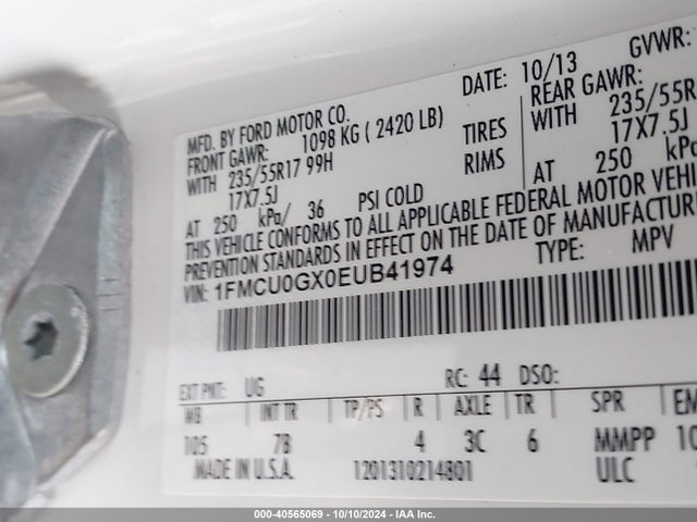 Ford ESCAPE SE 2014 1FMCU0GX0EUB41974 Image 9