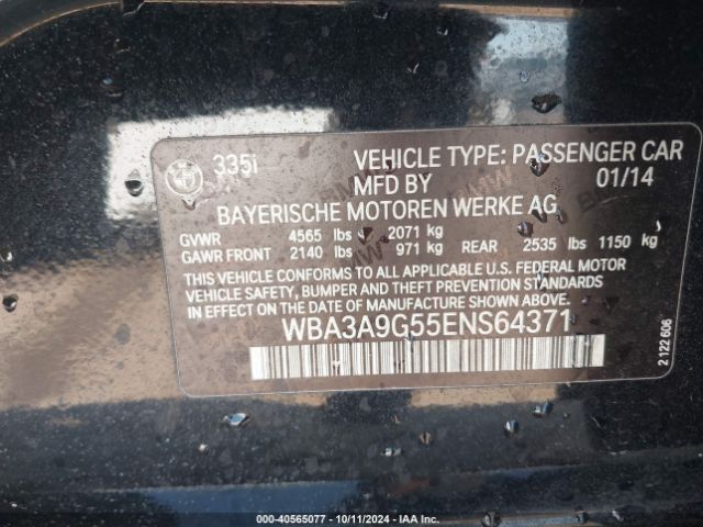WBA3A9G55ENS64371 BMW 335i