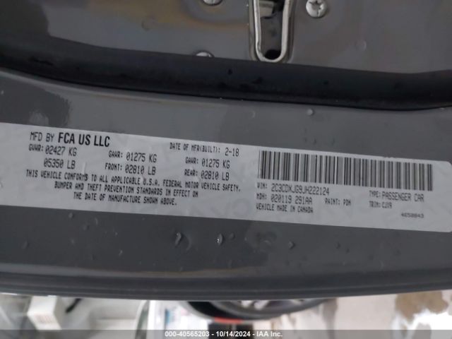 2C3CDXJG9JH222124 Dodge Charger Gt Awd