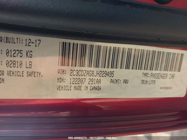 Dodge Challenger Sxt 2018 2C3CDZAG8JH229495 Image 9