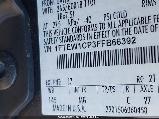 Ford F-150 Xlt 2015 1FTEW1CP3FFB66392 Image 9