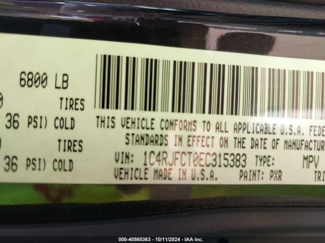 1C4RJFCT0EC315383 Jeep Grand Cherokee Overland