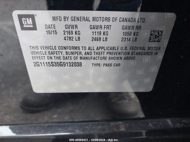Chevrolet Impala 2lt 2016 2G1115S35G9132038 Image 9