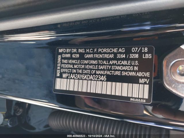 WP1AA2AY6KDA02346 Porsche Cayenne