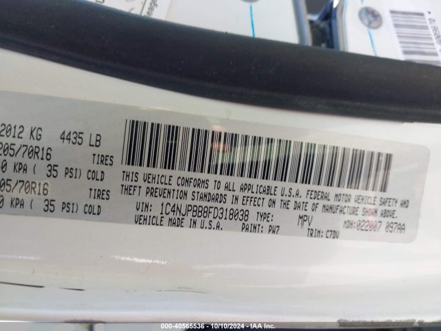 Jeep Patriot Sport 2015 1C4NJPBB8FD318038 Image 9