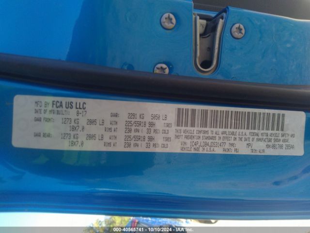 1C4PJLDB4JD531477 Jeep Cherokee Limited Fwd