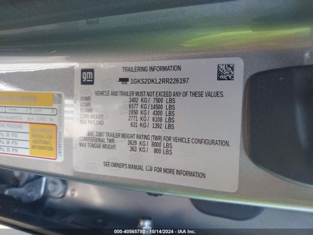 1GKS2DKL2RR226197 GMC Yukon 4wd Denali