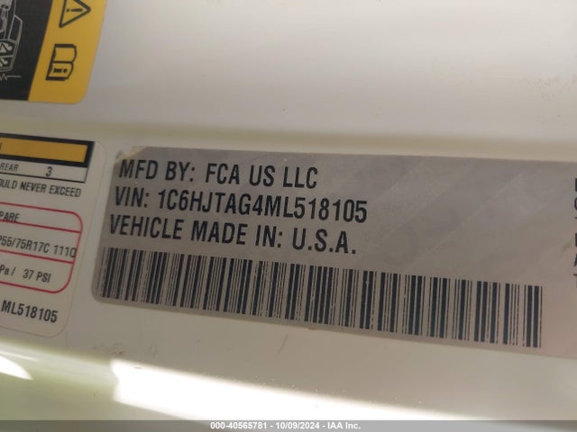 1C6HJTAG4ML518105 Jeep Gladiator Willys 4x4