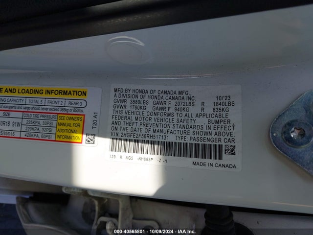 Honda Civic Sport 2024 2HGFE2F56RH517131 Image 9
