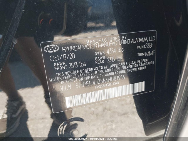 Hyundai Sonata Limited 2021 5NPEH4J25MH081916 Image 9