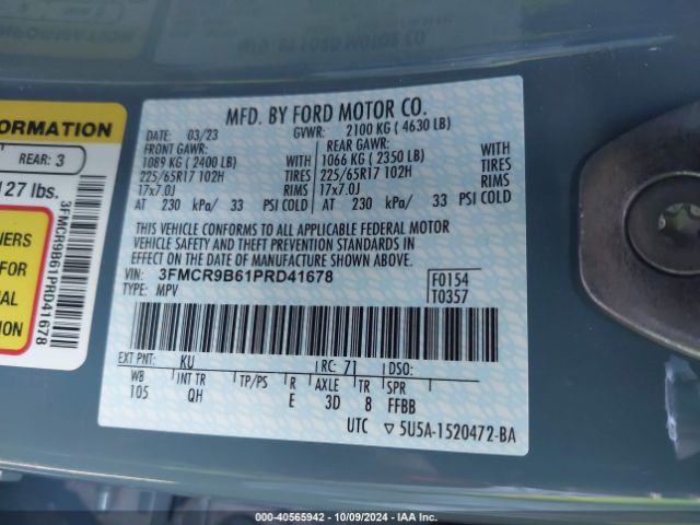 3FMCR9B61PRD41678 Ford Bronco Sport Big Bend
