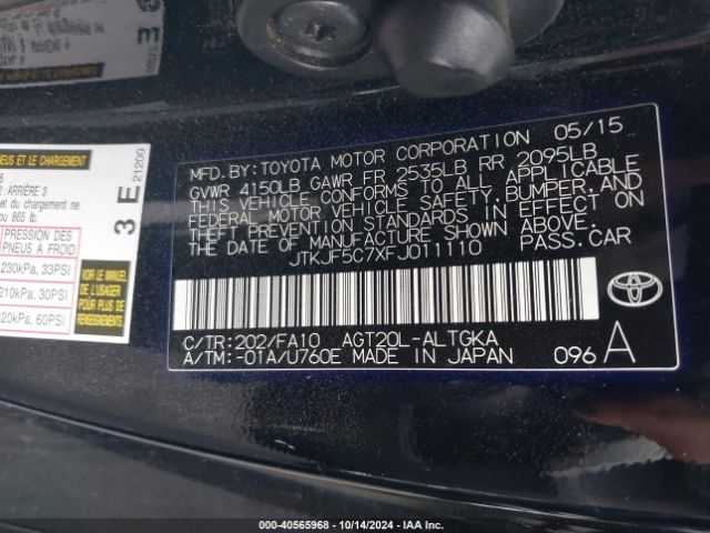 JTKJF5C7XFJ011110 Scion TC