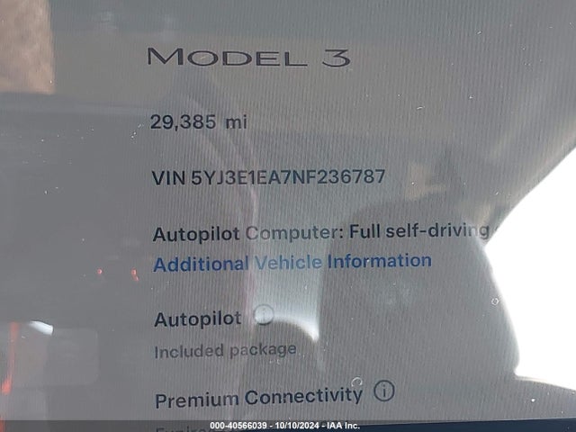 2022 TESLA MODEL 3 5YJ3E1EA7NF236787 Photo 6