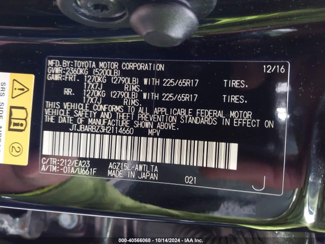 Lexus NX 200T 2017 JTJBARBZ3H2114660 Image 9