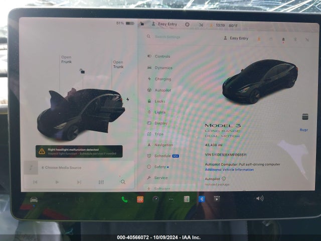 Tesla Model 3 Long Range Dual Motor All-wheel Drive 2021 5YJ3E1EBXMF065511 Image 18