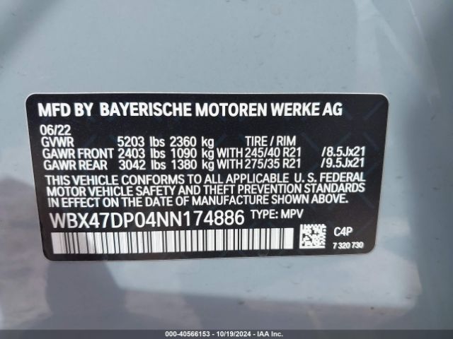 WBX47DP04NN174886 BMW X3 Sdrive30i