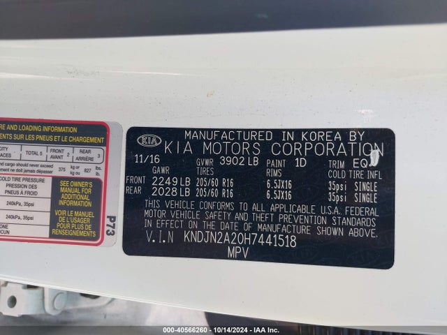 KIA Soul 2017 KNDJN2A20H7441518 Image 9
