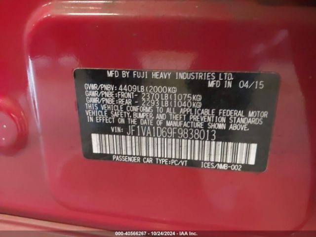JF1VA1D69F9838013 Subaru Wrx Premium