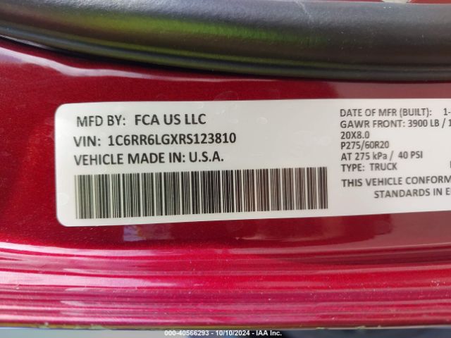 1C6RR6LGXRS123810 RAM 1500 Classic Warlock  4x2 5'7 Box