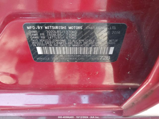 2017 MITSUBISHI MIRAGE ML32A5HJ0HH013458 Photo 8