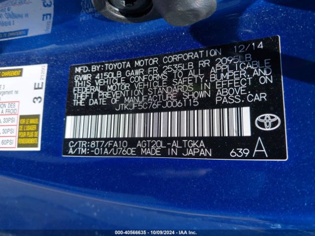 JTKJF5C76FJ006115 Scion Tc Release Series 9.0