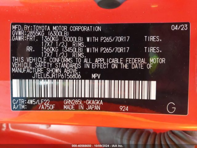 JTELU5JR1P6156806 Toyota 4runner Trd Pro